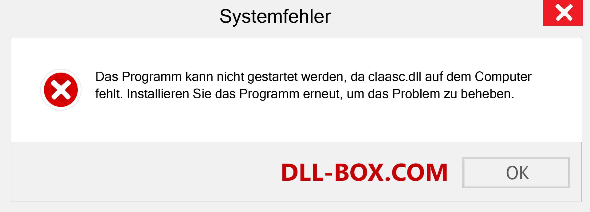 claasc.dll-Datei fehlt?. Download für Windows 7, 8, 10 - Fix claasc dll Missing Error unter Windows, Fotos, Bildern